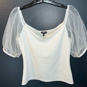 White puff sleeve top from Express